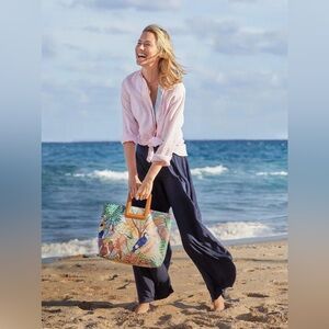 J. McLaughlin Light Pink Linen Shirt